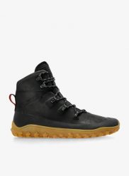 Buty turystyczne męskie Vivobarefoot Tracker Leather AT. Czarne buty turystyczne VIVOBAREFOOT, bez wzorów, bez zapięcia, trekkingowe. Za 719.99 zł.