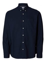 SELECTED HOMME Koszula - Regular fit - w kolorze granatowym rozmiar: M. Niebieskie koszule Selected Homme, m, bez wzorów, z bawełny, bez kołnierzyka, bez ramiączek. Za 66.00 zł.