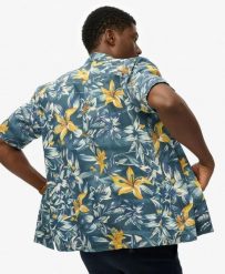 Superdry Koszula Hawaiian Printed z bawełną i modalem. Niebieskie koszule Superdry, na lato, m, bez wzorów, z bawełny, bez kołnierzyka, bez ramiączek. Za 287.75 zł.