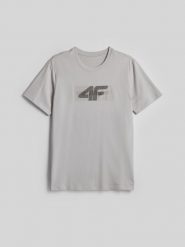 4F T-shirt regular z nadrukiem męski - szary XXL. Szare t-shirty sportowe 4F, bez wzorów, z bawełny, bez ramiączek. Za 79.99 zł.