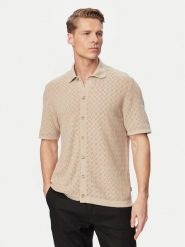 BOSS Koszula H-Nappo 50560494 Beżowy Regular Fit. Brązowe koszule Boss, m, bez wzorów, z bawełny, bez kołnierzyka, bez ramiączek. Za 799.99 zł.