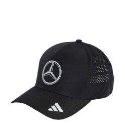 CZAPKA MERCEDES - AMG PETRONAS FORMULA ONE TEAM MECHANICS CLIMACOOL TRUCKER. Czarne czapki z daszkiem Adidas, bez wzorów, z materiału. Za 235.65 zł.