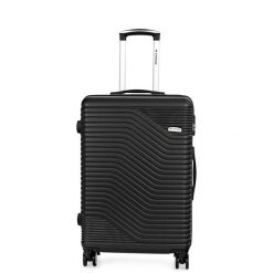 Walizka na kółkach Sapphire ST-120 czarna - średnia M. Czarne walizki Sapphire, bez wzorów, z gumy, średnie. Za 249.00 zł.