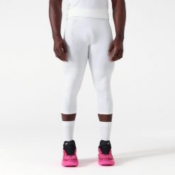 Legginsy koszykarskie męskie 3/4 NBA Tight 900. Białe legginsy długie sportowe TARMAK, l, bez wzorów, z materiału, na fitness i siłownię. Za 109.99 zł.