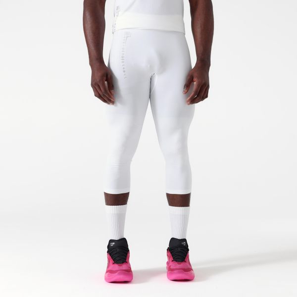Legginsy koszykarskie męskie 3/4 NBA Tight 900. Białe legginsy długie sportowe TARMAK, l, bez wzorów, z materiału, na fitness i siłownię. Za 109.99 zł.