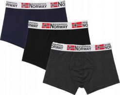Bokserki dla mężczyzn Geographical Norway 3-pak. Czarne bokserki Geographical Norway, l, bez wzorów, z bawełny. Za 79.00 zł.