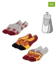 Lucky Socks Skarpety-stopki (3 pary) w kolorze szaro-żółto-bordowym rozmiar: 36-40. Czerwone skarpety Lucky Socks, bez wzorów. Za 52.99 zł.