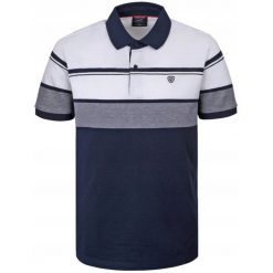 Koszulka Polo - Męska - Pako Jeans - Odcienie Granatów, Pasy. Szare koszulki polo Pako Jeans, l, bez wzorów, z bawełny, bez kołnierzyka, bez ramiączek. Za 135.00 zł.