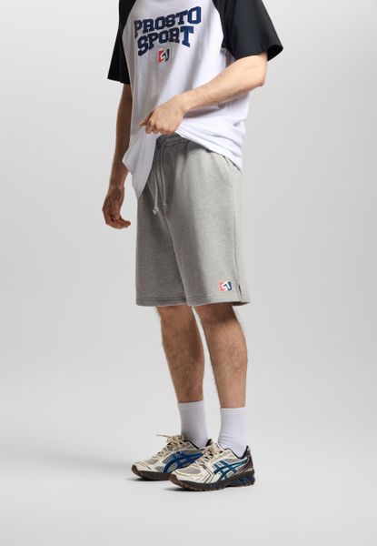 Spodenki dresowe męskie Prosto ST. Szare krótkie spodenki sportowe Prosto., l, z aplikacjami, z bawełny. Za 214.99 zł.
