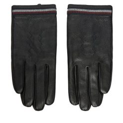 Rękawiczki Męskie Tommy Hilfiger. Czarne rękawiczki Tommy Hilfiger, bez wzorów. Za 209.99 zł.