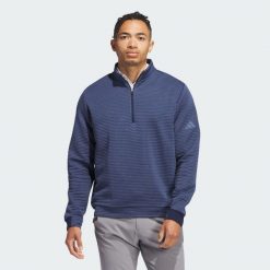Bluza Ultimate365 DWR Textured Quarter-Zip Pullover. Niebieskie golfy Adidas, m, bez wzorów, bez ramiączek. Za 329.00 zł.