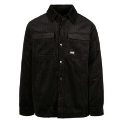 Męska Sztruksowa Kurtka Koszulowa. Czarne kurtki Urban Classics, m, bez wzorów, ze sztruksu, bez kaptura. Za 253.99 zł.