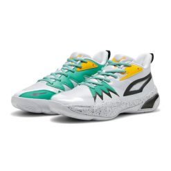 Buty do koszykówki męskie PUMA Genetics Speckle. Białe buty do koszykówki Puma, bez zapięcia, do koszykówki. Za 259.99 zł.