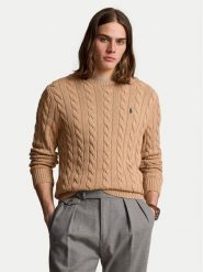 Polo Ralph Lauren Sweter 710775885014 Beżowy Regular Fit. Brązowe swetry rozpinane Polo Ralph Lauren, m, bez wzorów, z bawełny, bez kołnierzyka, bez ramiączek. Za 829.99 zł.