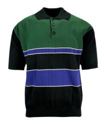 Koszulka POLO, Czarno-Zielono-Chabrowa, Dresowa, Dziergana, Męska, Krótki Rękaw, T-shirt -KINGS. Niebieskie bluzki z długim rękawem Kings, m, bez wzorów, z bawełny, bez kołnierzyka, bez ramiączek. Za 64.00 zł.