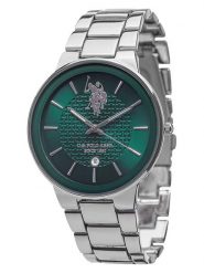 U.S. Polo Assn. Zegarek kwarcowy w kolorze srebrno-zielonym rozmiar: onesize. Szare, analogowe zegarki U.S. Polo Assn., metalowe. Za 219.60 zł.