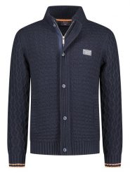 NEW ZEALAND AUCKLAND Kardigan w kolorze granatowym rozmiar: L. Niebieskie swetry rozpinane New Zealand Auckland, l, bez wzorów, z wełny, bez kołnierzyka, bez ramiączek. Za 321.95 zł.