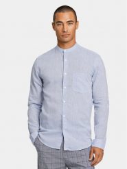 Lindbergh Koszula 30-203344A Błękitny Slim Fit. Niebieskie koszule Lindbergh, m, bez wzorów, z bawełny, bez kołnierzyka, bez ramiączek. Za 149.99 zł.