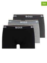 Hugo Boss Underwear Bokserki (3 pary) w kolorze antracytowym, szarym i czarnym rozmiar: M. Czarne bokserki Hugo Boss Underwear, m, bez wzorów. Za 122.38 zł.
