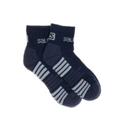 Skarpety Unisex Dla Dorosłych (zestaw 2 Sztuk). Niebieskie skarpety Salomon, bez wzorów, z bawełny. Za 64.99 zł.