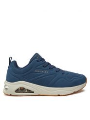 Skechers Sneakersy Casairal 183090/NVY Granatowy. Niebieskie buty sportowe casual Skechers, bez wzorów, ze skóry, bez zapięcia. Za 219.99 zł.
