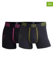CR7 Bokserki (2 pary) w kolorze antracytowym i czarnym rozmiar: S. Czarne bokserki CR7, s, bez wzorów. Za 44.92 zł.