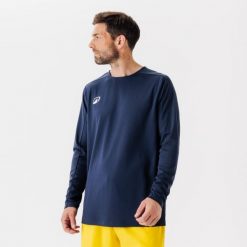 Koszulka do piłki nożnej z długim rękawem Kipsta Viralto Club. Niebieskie bluzki z długim rękawem KIPSTA, xs, bez wzorów, z materiału, bez kołnierzyka, bez ramiączek. Za 69.99 zł.