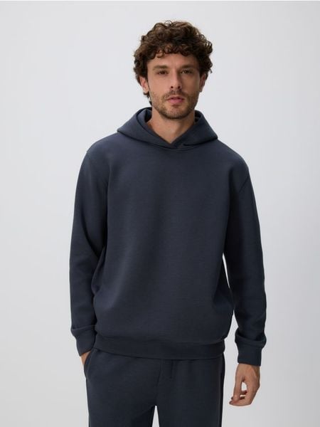 Bluza regular z kapturem - ciemnoszary. Szare bluzy z kapturem Reserved, l, bez wzorów, z dzianiny, z kapturem. Za 149.99 zł.