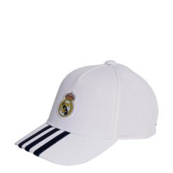 Czapka Real Madryt. Białe czapki z daszkiem Adidas, bez wzorów, z bawełny. Za 103.00 zł.