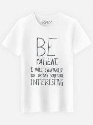 WOOOP Koszulka "Be Patient" w kolorze białym rozmiar: L. Białe bezrękawniki Wooop, l, bez wzorów, z bawełny, bez kołnierzyka, bez ramiączek. Za 96.83 zł.