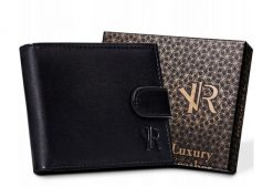 Portfel skórzany Rovicky [DH] N992L-P-GOAN czarny. Czarne portfele ROVICKY, bez wzorów, ze skóry. Za 59.99 zł.