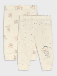 Bawełniane legginsy 2 pack Dumbo - kremowy. Białe legginsy długie sportowe Sinsay, l, bez wzorów, z bawełny. Za 25.99 zł.
