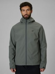 4F Kurtka softshell membrana 5000 męska - zielona M. Zielone kurtki 4F, m, bez wzorów, z materiału, bez kaptura. Za 299.99 zł.