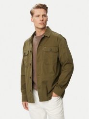 Tommy Hilfiger Kurtka przejściowa Blend MW0MW43471 Zielony ciemny Regular Fit. Zielone kurtki Tommy Hilfiger, m, bez wzorów, z bawełny, bez kaptura. Za 649.99 zł.
