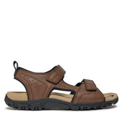 Sandały Geox. Brązowe sandały Geox, bez zapięcia. Za 239.99 zł.