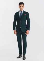 PAKO LORENTE – Zielony garnitur męski. Zielone garnitury Pako Lorente, m, bez wzorów, z elastanu. Za 1,599.98 zł.