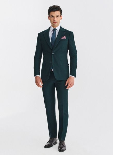 PAKO LORENTE – Zielony garnitur męski. Zielone garnitury Pako Lorente, m, bez wzorów, z elastanu. Za 1,099.98 zł.