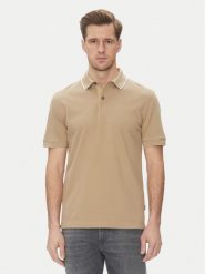 BOSS Polo H-Prout 59 50527650 Beżowy Regular Fit. Brązowe koszulki polo Boss, m, bez wzorów, z bawełny, bez kołnierzyka, bez ramiączek. Za 439.99 zł.