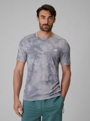 4F Koszulka treningowa regular szybkoschnąca męska - szara S. Szare t-shirty 4F, m, bez wzorów, z materiału, bez kołnierzyka, bez ramiączek. Za 139.99 zł.