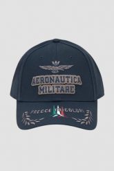 AERONAUTICA MILITARE Granatowa męska czapka z daszkiem. Niebieskie czapki z daszkiem Aeronautica Militare, bez wzorów, z materiału. W wyprzedaży za 276.99 zł.
