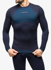 Bluza termoaktywna męska La Sportiva Synth Light Longsleeve. Niebieskie bielizna termoaktywna La Sportiva, m, bez wzorów, z materiału, bez ramiączek, do biegania. Za 207.89 zł.