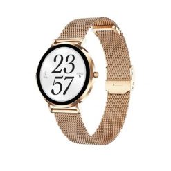 Zegarek smart Maxcom FW28 Mini złoty róż. Czerwone, cyfrowe zegarki Maxcom, ze stali. Za 486.75 zł.