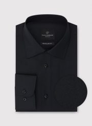 Czarna bawełniana koszula męska. Czarne koszule Pako Lorente, m, bez wzorów, z bawełny, bez kołnierzyka, bez ramiączek. Za 119.99 zł.