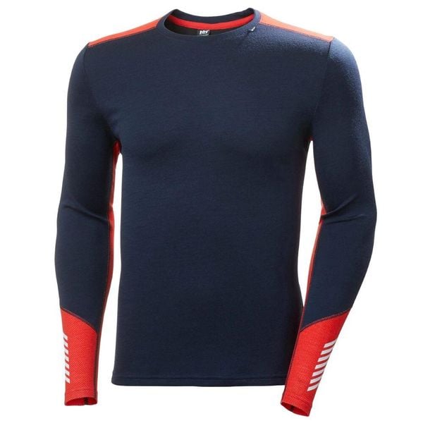 Bluza termoaktywna męska Helly Hansen LIFA Merino Midweight Crew. Niebieskie bielizna termoaktywna Helly Hansen, m, bez wzorów, z wełny, bez ramiączek, trekkingowe. Za 400.00 zł.