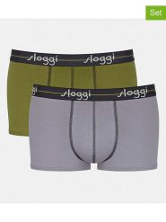 Sloggi Bokserki (2 pary) w kolorze zielonym i szarym rozmiar: XL. Szare bokserki Sloggi, xl, bez wzorów. Za 43.88 zł.