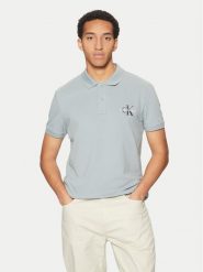 Calvin Klein Jeans Polo Monologo J30J325664 Niebieski Regular Fit. Niebieskie koszulki polo Calvin Klein Jeans, m, bez wzorów, z bawełny, bez kołnierzyka, bez ramiączek. Za 199.99 zł.