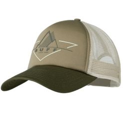 Czapka z daszkiem dla dorosłych Trucker Cap. Zielone czapki z daszkiem Buff, bez wzorów, z poliesteru. Za 119.90 zł.
