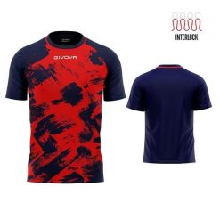 Koszulka sportowa Givova Art Interlock czerwono-niebieska czerwona 2xl. Czerwone t-shirty sportowe Givova, bez wzorów, bez ramiączek, do piłki nożnej. Za 60.95 zł.