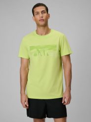 4F T-shirt reagular z nadrukiem męski - zielony XXL. Zielone t-shirty 4F, m, bez wzorów, z bawełny, bez kołnierzyka, bez ramiączek. Za 59.99 zł.