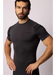 Spaio Koszulka termiczna "Tactical" w kolorze antracytowym rozmiar: L. Czarne t-shirty sportowe Spaio, bez wzorów, z materiału, bez ramiączek, outdoorowe. Za 113.99 zł.